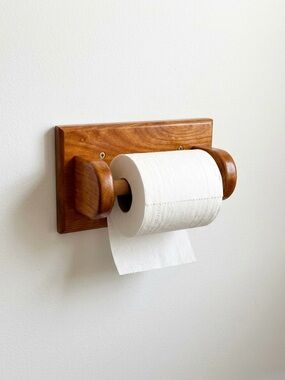 Vintage Rustic Wooden Wall Toilet Paper Holder